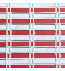 Red white color horizontal stripes flat scale vertical thread stripes cylinder stick rollup mechanism PVC Blinds